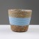 Kashpo wicker "Namibia", 21.5x21.5x18.8 cm, natural, blue