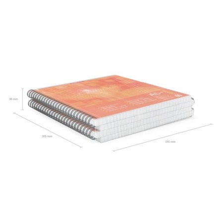 A notebook of 80 sheets cage on a spiral Erichkrause Spiralblock, cover coated cardboard, tough substrate, offset block, perforation, white 100%, mix-8