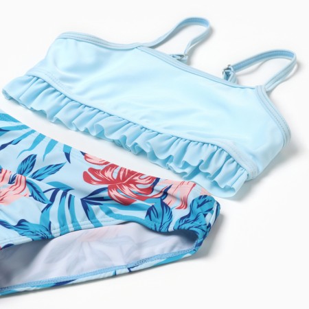Separate swimsuit for girls, blue color, height 110-116 cm-1