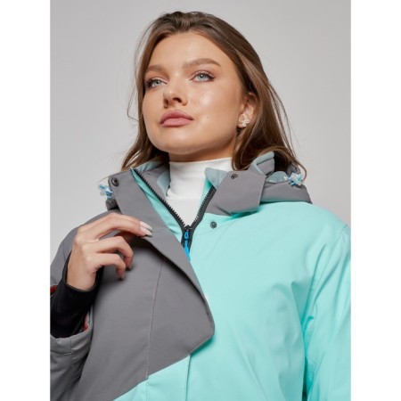 Ski jacket women's winter, size 58, turquoise color-7