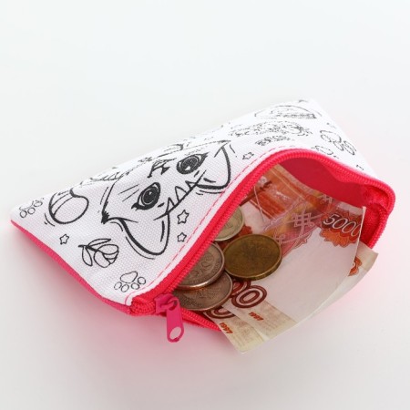 Rectangular textile purse "kitten", 12*8 cm-2