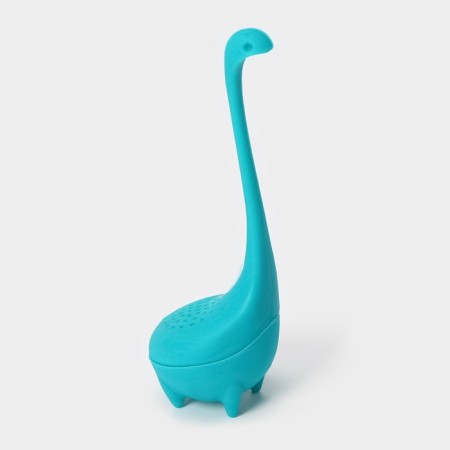 Seitchechko for brewing tea "dinosaur", 14.5 cm, turquoise color