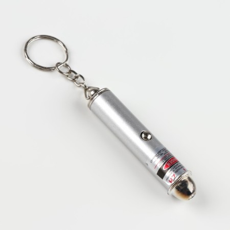 Laser pointer, on a key fob 1.5 x 1.5 x 6.5
