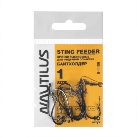 Hook Nautilus Steder BaytHolder S-1109, BN color, No. 1, 10 pcs.
