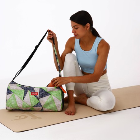 Sports bag, textura, average size, green color-9