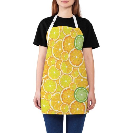 Apron kitchen with a photo print "Orange space", adjustable, size OS