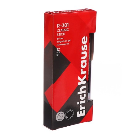 Gel pen Erichkrause, R-301 Classic Gel Stick, node 0.5mm, black ink, letter line 600 meters-3