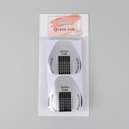 Forms for nail extension are wide, 20 pcs, silver color-3