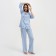 Female pajamas (shirt and trousers) KAFTAN "Triangles" Blue color, size 52-54