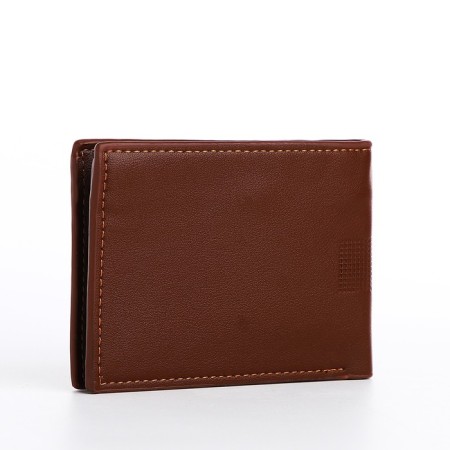 Male purse without fastening, for bills, for cards, brown color-1