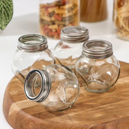 A set of glass cans for bulk products "Classic", 200 ml, 4 pcs-1
