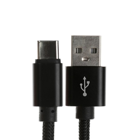 Type- C cable - usb, 2.1 a, nylon braid, 1 meter, black-1