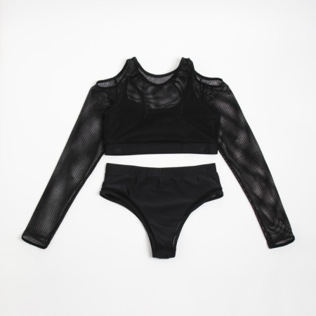 Women's swimsuit "Sport" Separate minku Black color, size 42-8