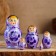 Matryoshka "Rose", lilac dress, 5 puppet, 10 cm