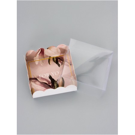 Cookie box, confectionery packaging, "for you", 7 x 7 x 3 cm-3