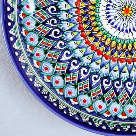Largan Rishtan ceramics "Patterns", 32 cm, blue-6