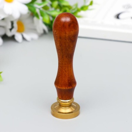 Printing for wax with a wooden handle "Crown with the letter B" 9x2.5x2.5 cm-2