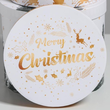 A set of gift boxes 5 in 1 “white gold”, 13 x 14–19.5 x 22 cm, New Year-4