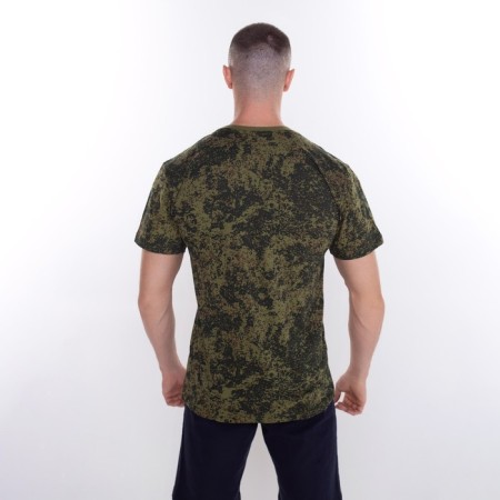T -shirt male camouflage pixel, green color, size 56-3