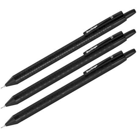 Mechanical pencil, 0.5 mm, Berlingo "Doubleblack", with an eraser, assorted