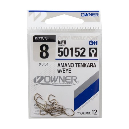 The hook Owner Amano Tenkara Weye Brown No. 8, 12 pcs.-2