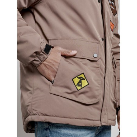Male winter jacket, size 52, brown color-10