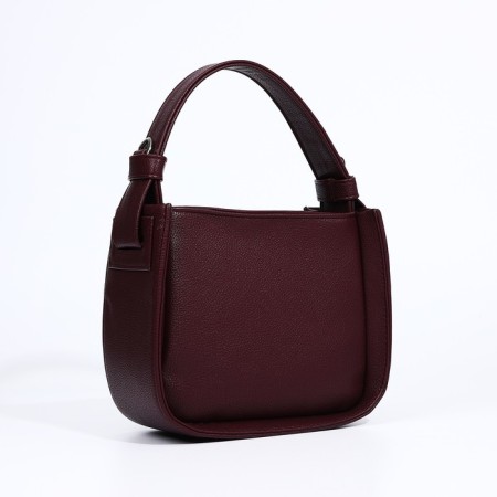 TEXTURA bag on the zipper, small size, burgundy color-4
