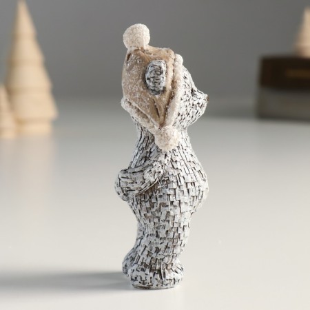 Souvenir Polystone "Bear in a head-header, stands" Gray mix 4.5x4x10.5 cm-2