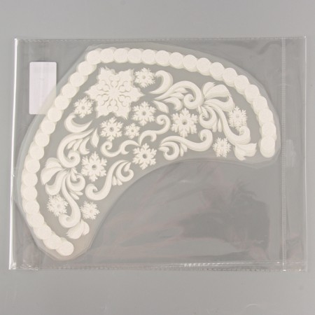 Thermalrotransfer "Snowflakes with curls", set of 6 pcs., White color with silver-1