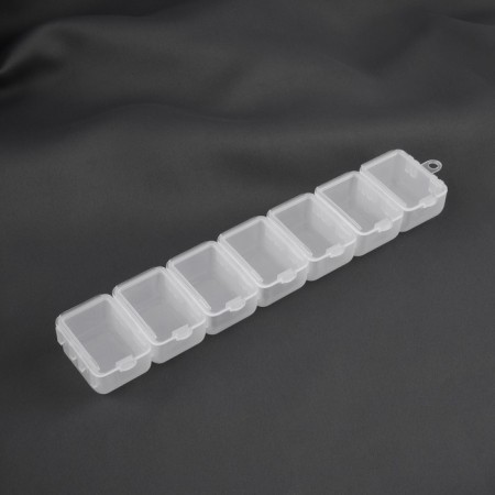 Organizer for storing trifles, with a suspension, 7 removable departments, 20.5 × 4.5 × 2 cm, the color is transparent-4