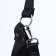 Load bag with zipper, external pocket, long belt, black color
