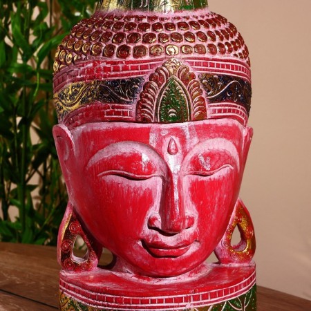 Souvenir "Head of Buddha" Albezia 60 cm-5