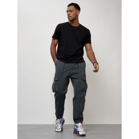 Cargo jeans men, size 44, dark gray color-1