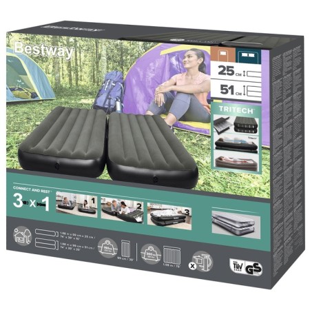 Airbed Twin/King, 188 x 99 x 25 cm, 67922-9