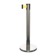 The fence stand is silver, with an exhaust ribbon-470 cm yellow, height-90cm, d-11cm, floor D-35cm