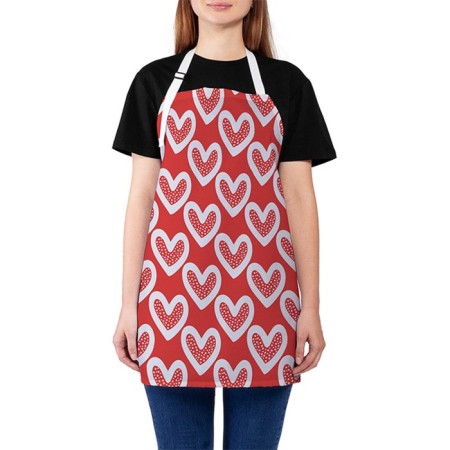 Apron kitchen with a “white heart” photo print, adjustable, size OS