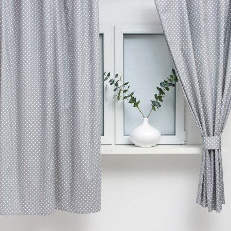 Curtains for the kitchen Ethel "Stars" 149x180 cm - 2 pcs, grabbing - 2 pcs, 80% HL, 20% PE-1