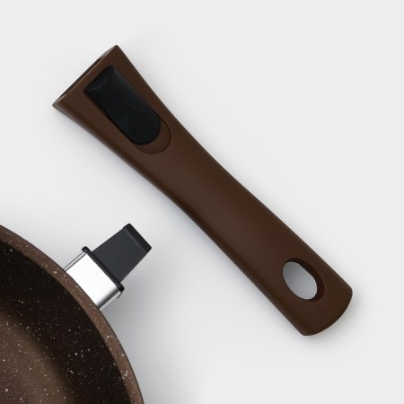 Pan, d = 26 cm, removable handle, anti -stick coating, color coffee marble-4
