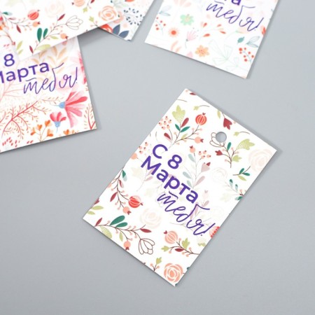 Cardboard Biro "since March 8" set 10 pcs (5 types) 4x6 cm-2