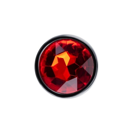 Anal sleeve of little pieces, silver, with a red crystal, Ø 2.5 cm, 46 g-3