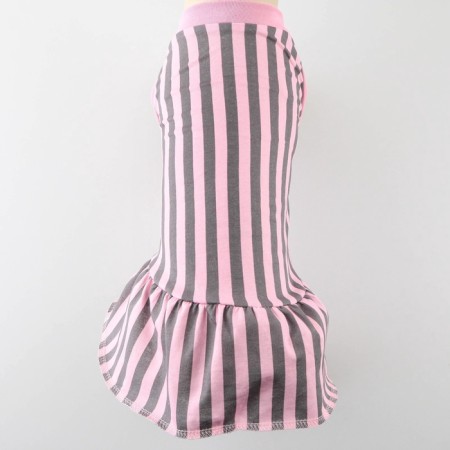 Dress for dogs Culinary, L (DS 32, Osh 38-42, OG 44-48), pink with gray stripes-6