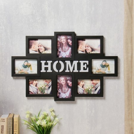 Photo frame Plastic in 8 photos 10x15 cm "House" Black 42.5x65 cm