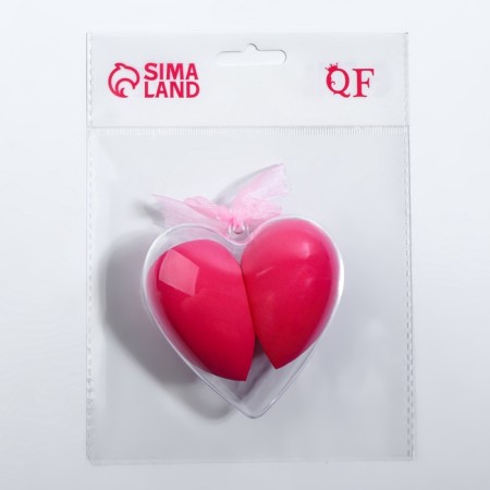 Set of sponge d/makeup (nab 2 pcs price for nab) plastic case-heart latex package QF package-4