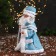 Santa Claus "with a flashlight on the staff and patterns on the fur coat" moves, 30x14 cm, blue