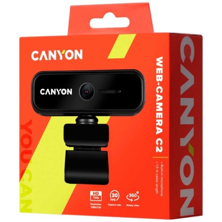 Webcam Canyon C2 HD 720p, black-3