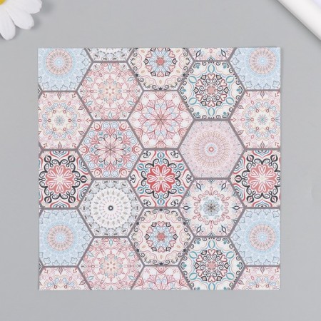 A set of scrapbooking paper 12 sheet. 12 designs "Moroccan patterns" 160 grams 15.2x15.2 cm-3