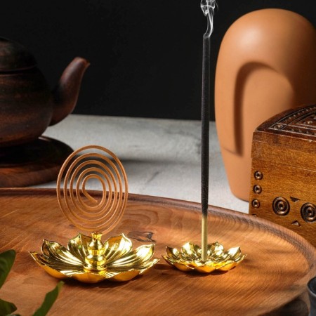 Claus for any incense "lotus", gold color, d = 8.8 cm-6
