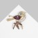 Brooch "Bird" is magical, the color of the rainbow-violet in gold