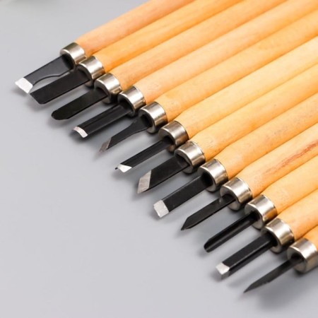 A set of knives with a wooden handle 12 pcs 20x17 cm-2