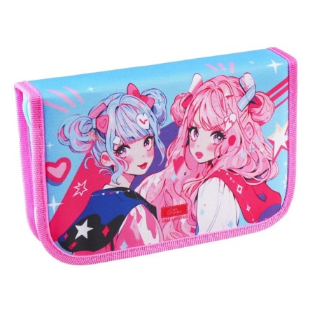 Penal 1 section, 130 x 210 x 40 mm, 2 folding strips, fabric, calligrata top, Content "Anime Girlfriends"-3